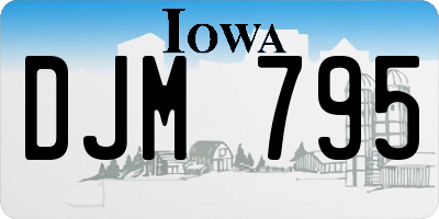 IA license plate DJM795