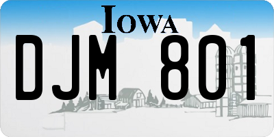 IA license plate DJM801