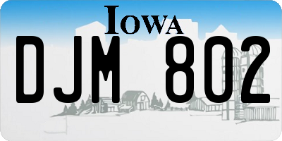 IA license plate DJM802
