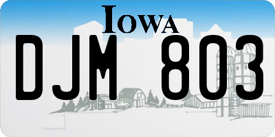 IA license plate DJM803