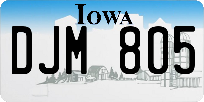 IA license plate DJM805