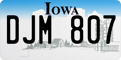 IA license plate DJM807