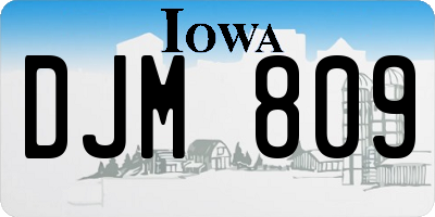 IA license plate DJM809