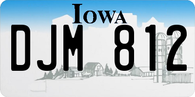 IA license plate DJM812