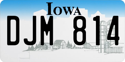 IA license plate DJM814