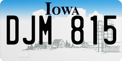 IA license plate DJM815