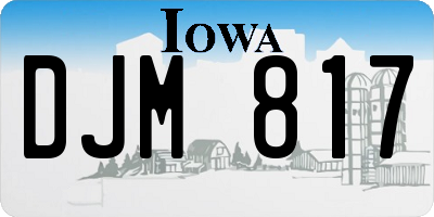 IA license plate DJM817