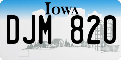IA license plate DJM820