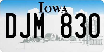 IA license plate DJM830