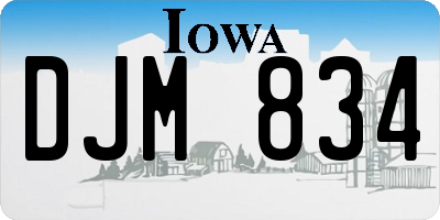 IA license plate DJM834
