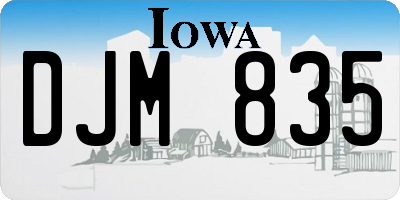 IA license plate DJM835