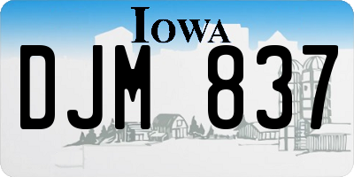 IA license plate DJM837