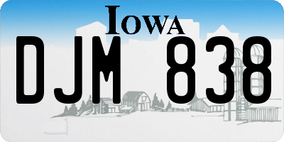 IA license plate DJM838