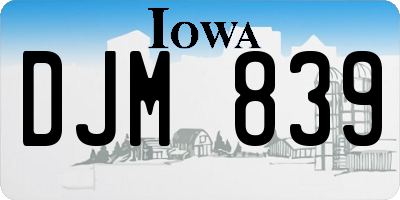 IA license plate DJM839