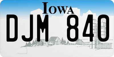IA license plate DJM840