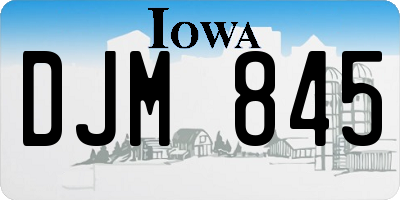 IA license plate DJM845