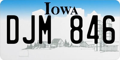 IA license plate DJM846