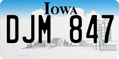 IA license plate DJM847