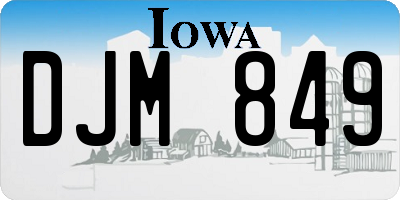 IA license plate DJM849