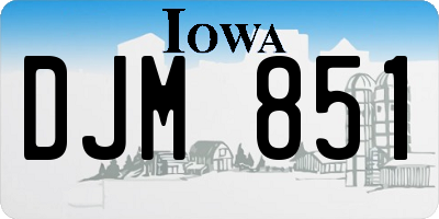 IA license plate DJM851
