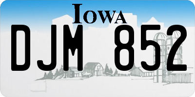 IA license plate DJM852