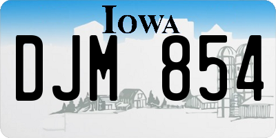 IA license plate DJM854