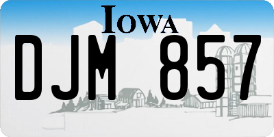 IA license plate DJM857