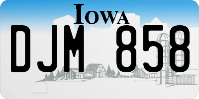 IA license plate DJM858