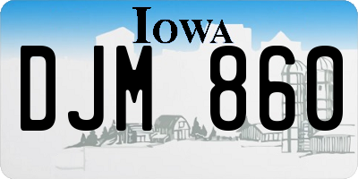 IA license plate DJM860