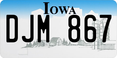 IA license plate DJM867