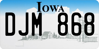 IA license plate DJM868