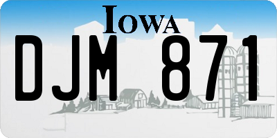 IA license plate DJM871