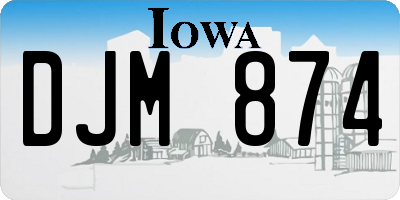 IA license plate DJM874
