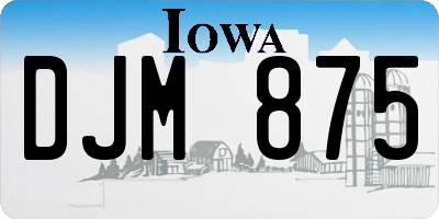 IA license plate DJM875