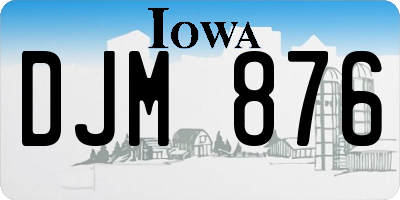 IA license plate DJM876