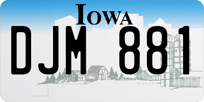 IA license plate DJM881