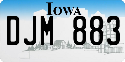 IA license plate DJM883