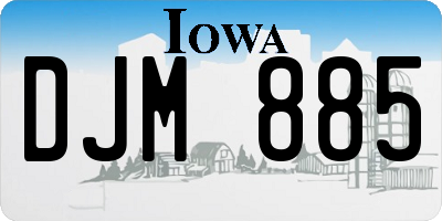 IA license plate DJM885