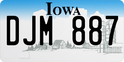 IA license plate DJM887