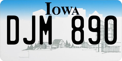 IA license plate DJM890