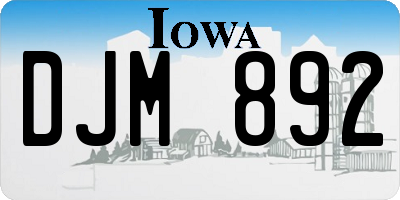 IA license plate DJM892