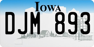 IA license plate DJM893