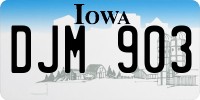 IA license plate DJM903