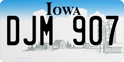 IA license plate DJM907