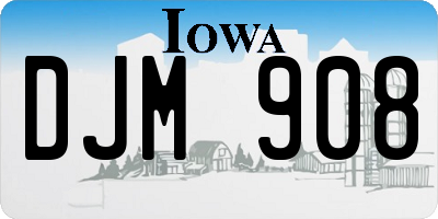 IA license plate DJM908