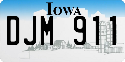 IA license plate DJM911
