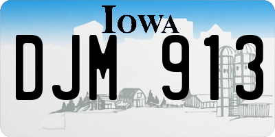 IA license plate DJM913
