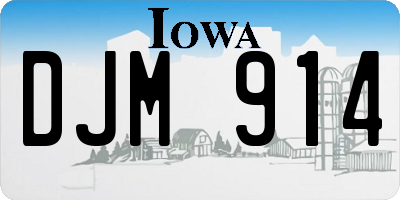 IA license plate DJM914