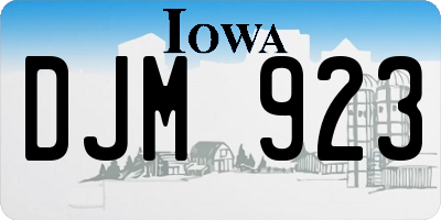 IA license plate DJM923