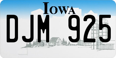 IA license plate DJM925